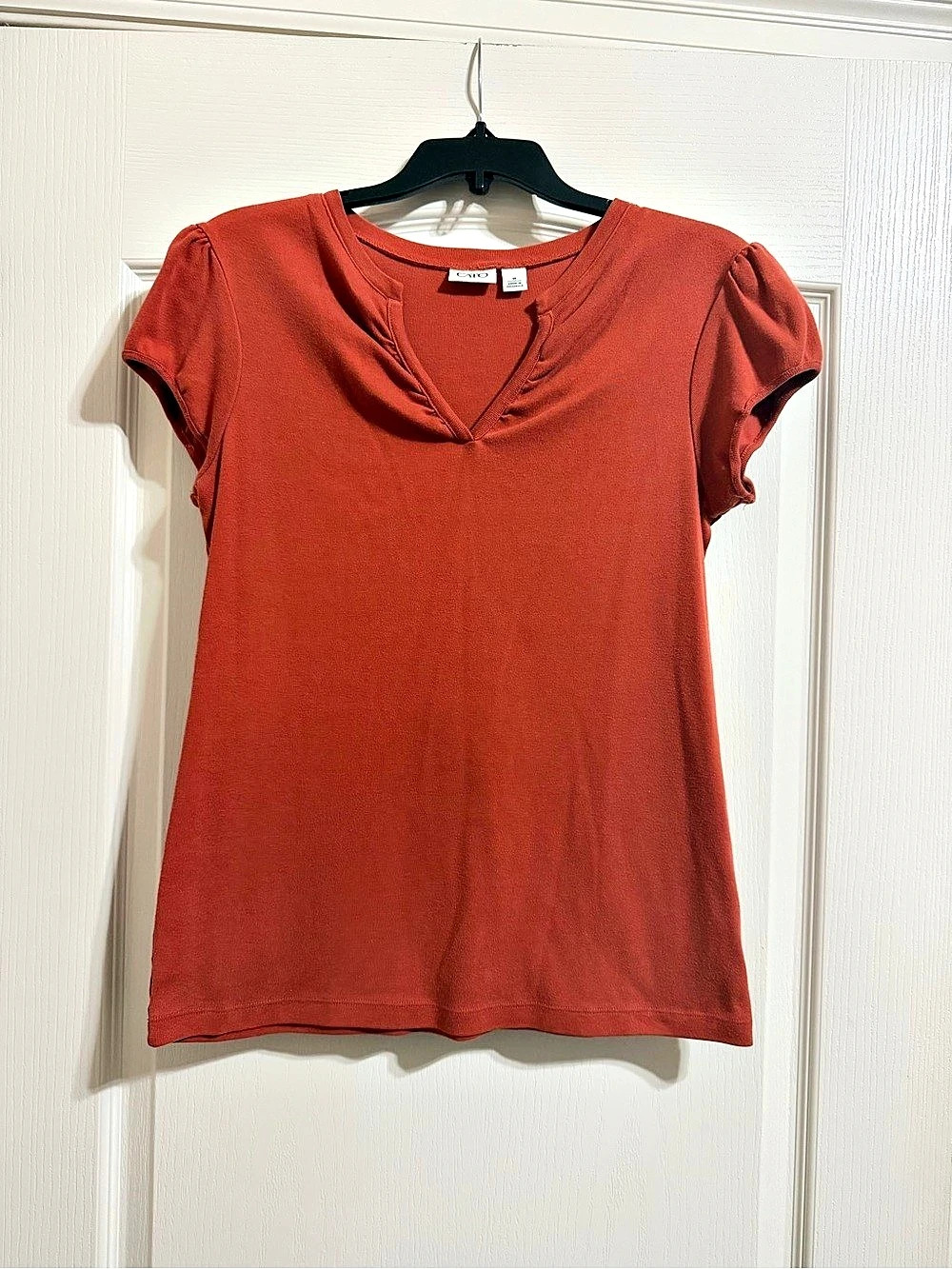 Ladies Cato Short Sleeve Top in Rust Color